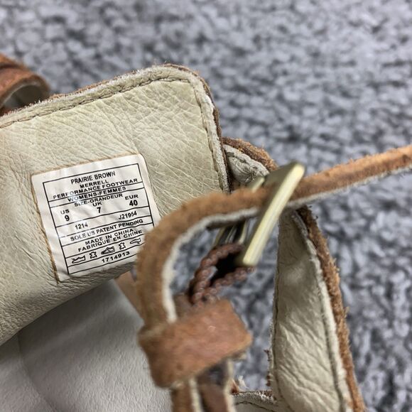 Merrell Sirah Women’s Brown Marbled Leather Rustic Cloak Sandals 2.5''Heel Sz 9 - Picture 8 of 8